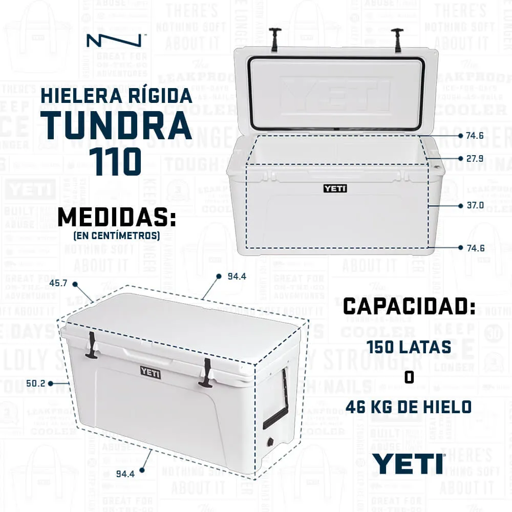 10110020000 HIELERA RIGIDA TUNDRA 110 BLANCA MARCA YETI