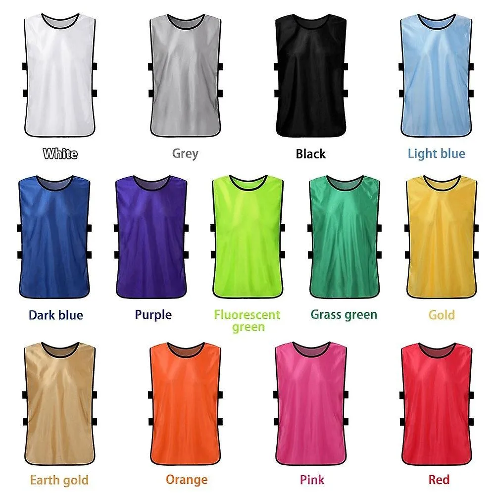 12PCS Adults Soccer Quick Drying Football Vest Practice Sports Vest Breathable Bibs