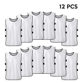 12PCS Adults Soccer Quick Drying Football Vest Practice Sports Vest Breathable Bibs