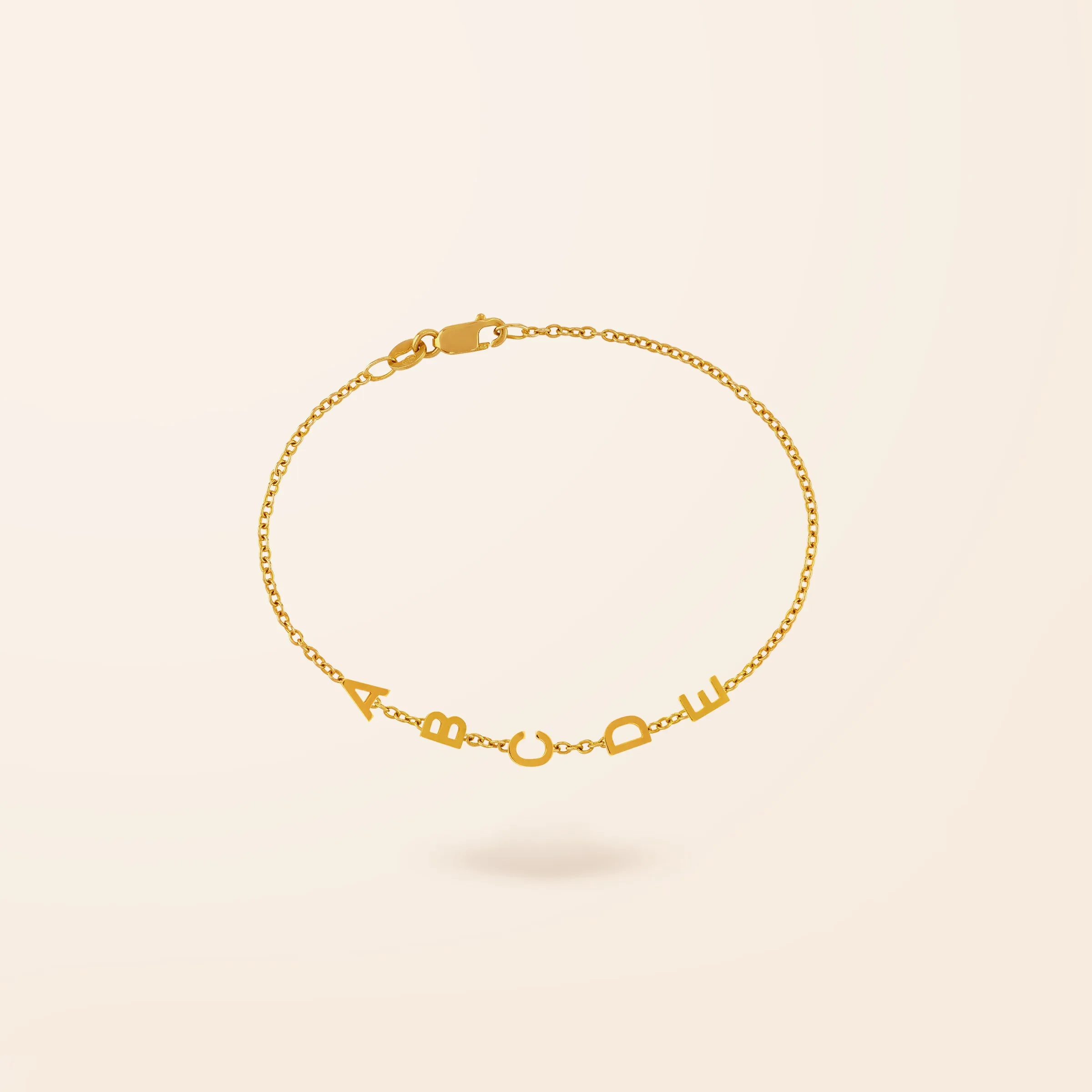 14K Gold Mini Initial Bracelet