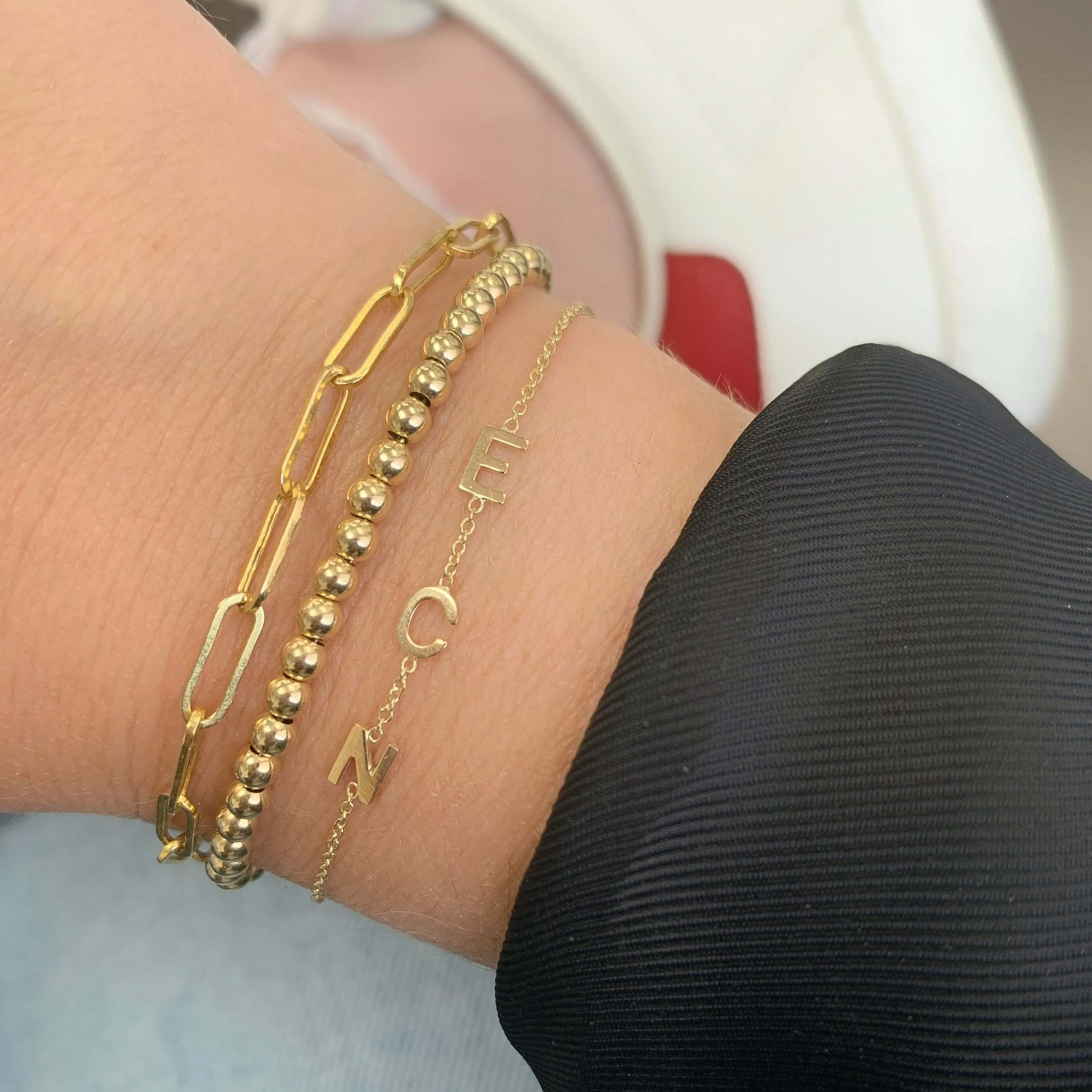 14K Gold Mini Initial Bracelet