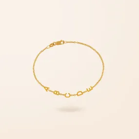 14K Gold Mini Initial Bracelet