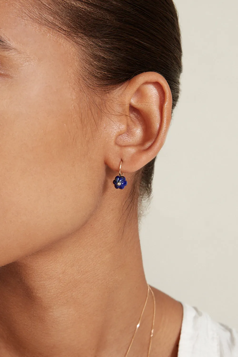 14k Pumpkin Earrings Mini Lapis