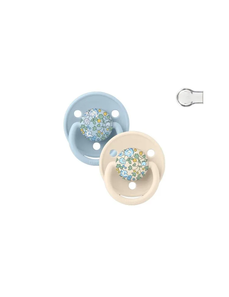 2 CHUPETES BIBS DE LUX ELOISE BABY BLUE MIX 