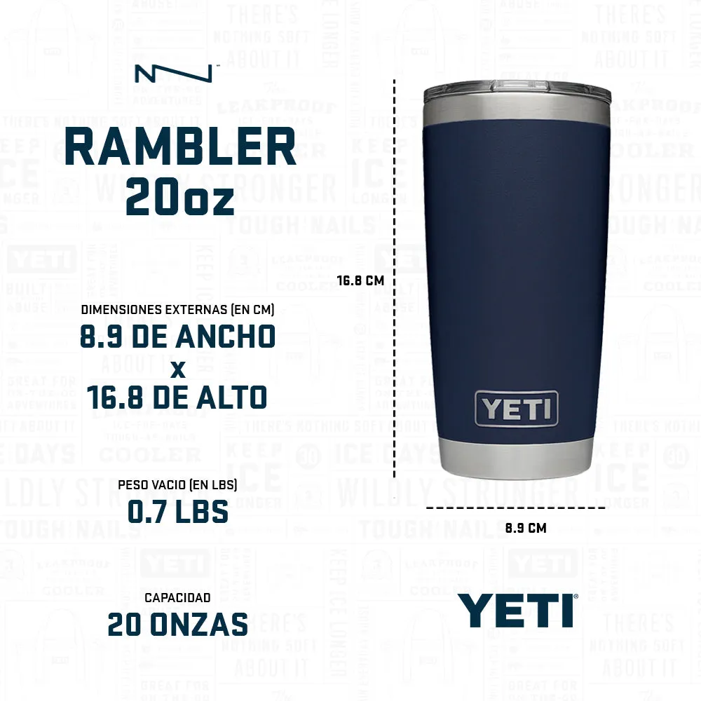 21070060018 TERMO RAMBLER 20oz NEGRO MARCA YETI