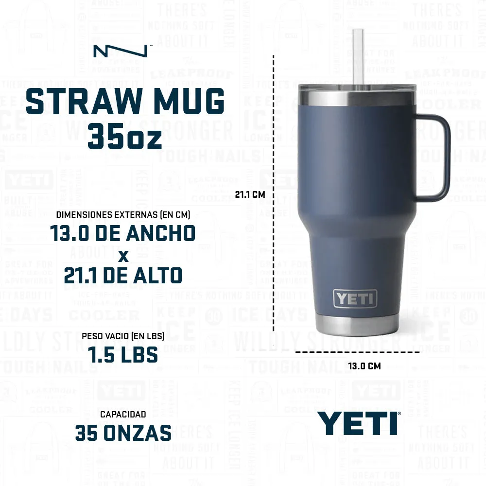 21071501815 TERMO RAMBLER 35oz STRAW MUG CHARCOAL MARCA YETI