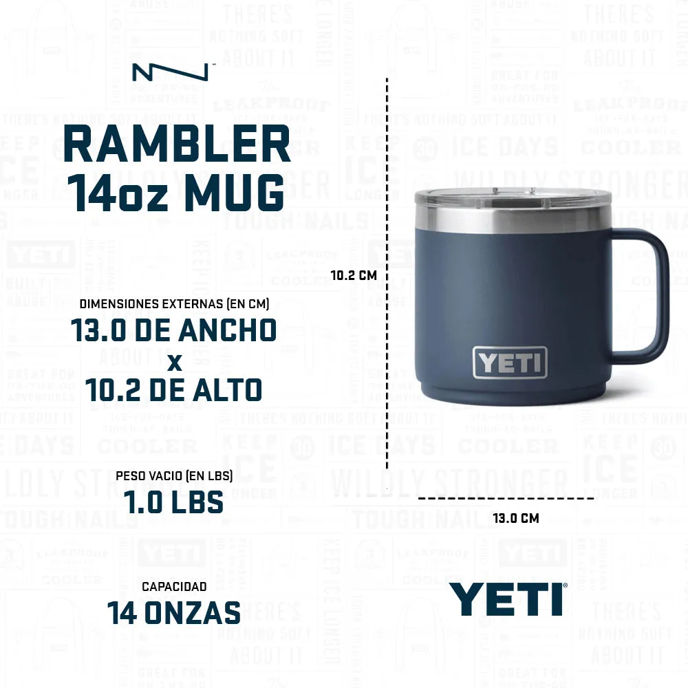 21071502825 TAZA RAMBLER 14oz MUG 2.0 TAPA MAGNETICA AGAVE TEAL MARCA YETI