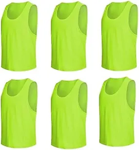 6 Pack (s, 4-8 Years) Soccer Jersey Bibs Nylon Mesh Training Sports Vests For Scrimmage Team - Soccer/volleyball/basketball Bibs