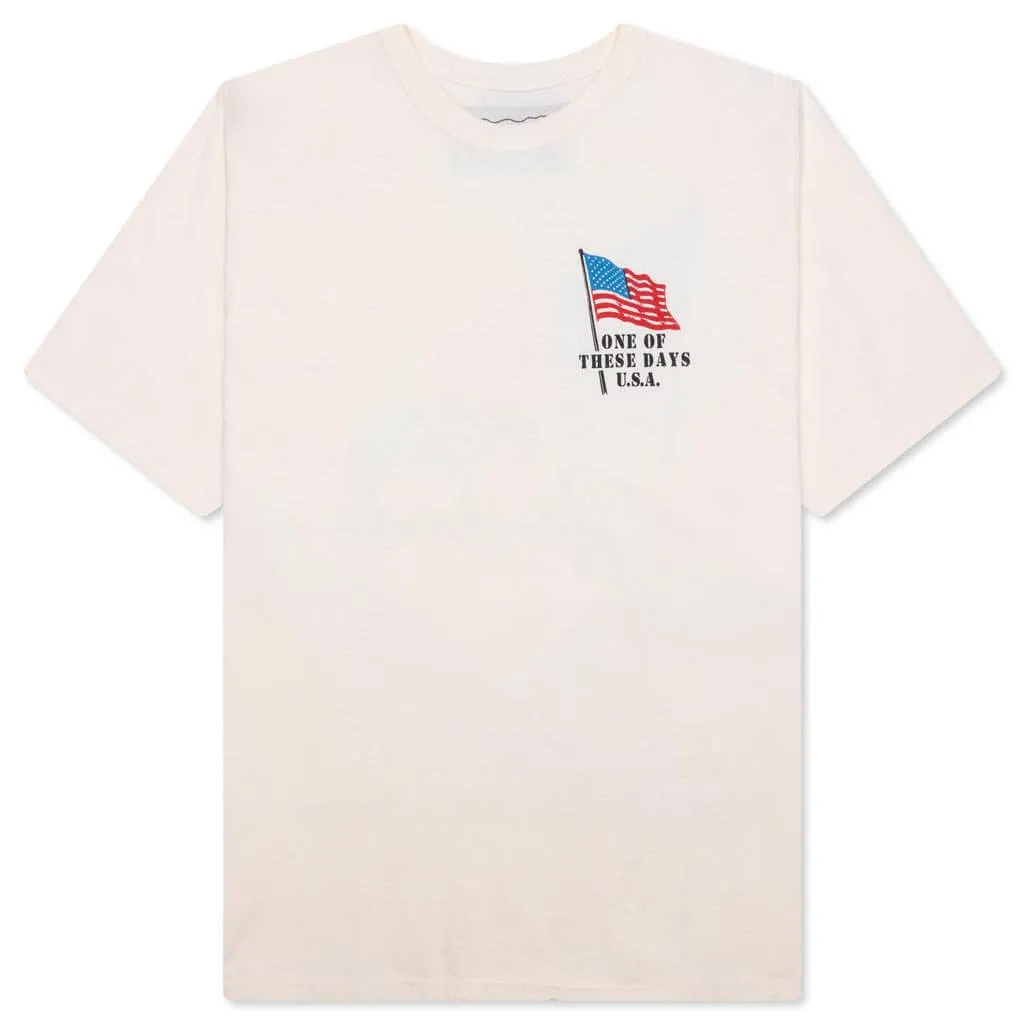 American Flag Cowboy Tee - Bone