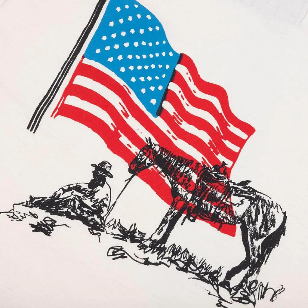 American Flag Cowboy Tee - Bone