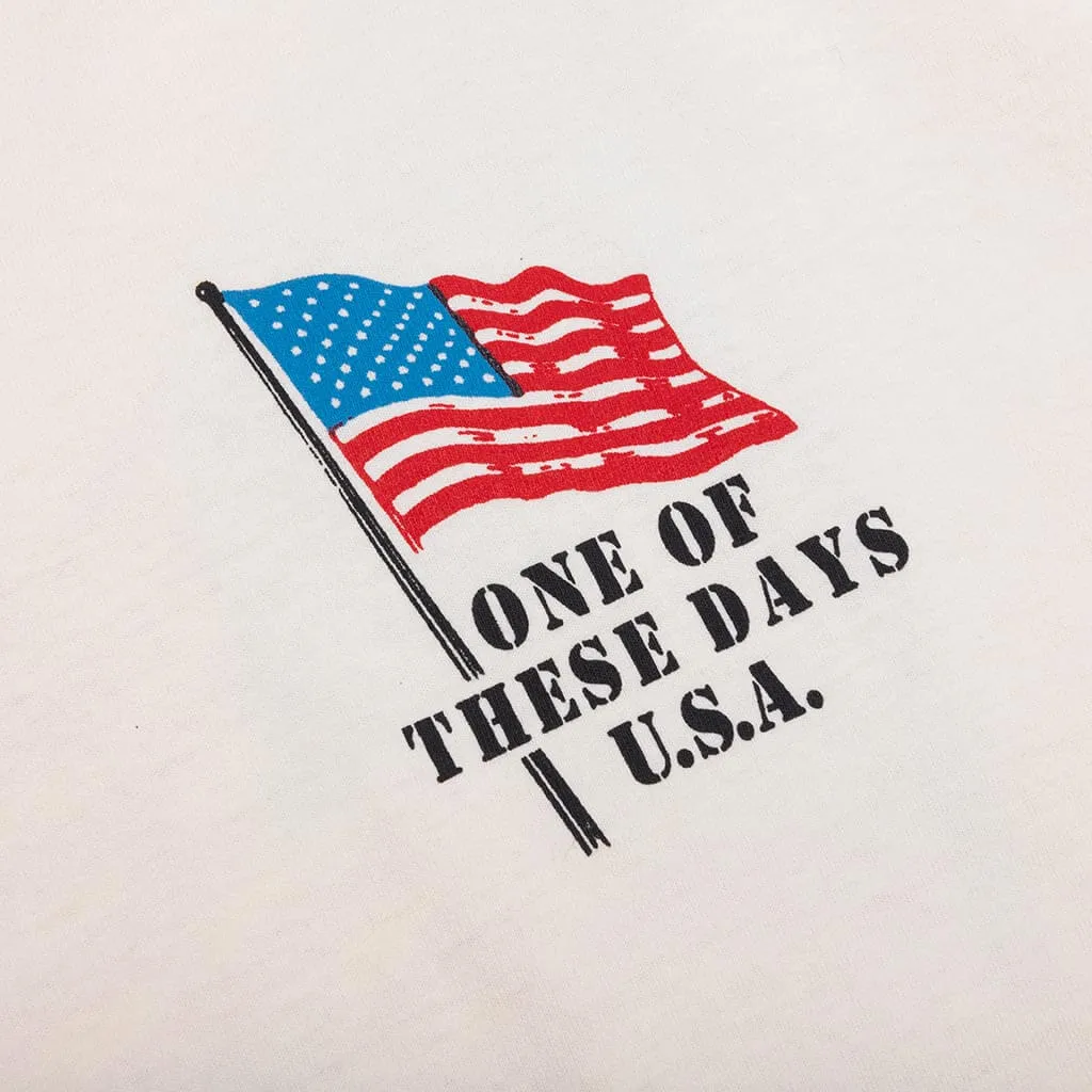 American Flag Cowboy Tee - Bone