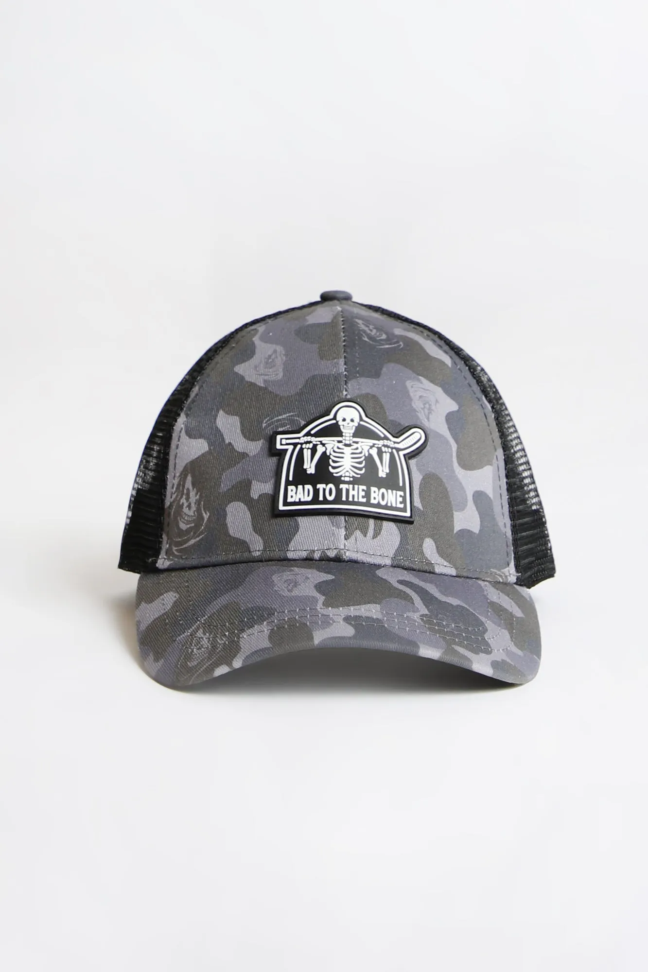 Arsenic Youth Skull Patch Camo Trucker Hat