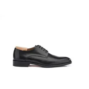 Black Derby Shoes - Leather outsole with rubber pad - PHILIP II PATIN