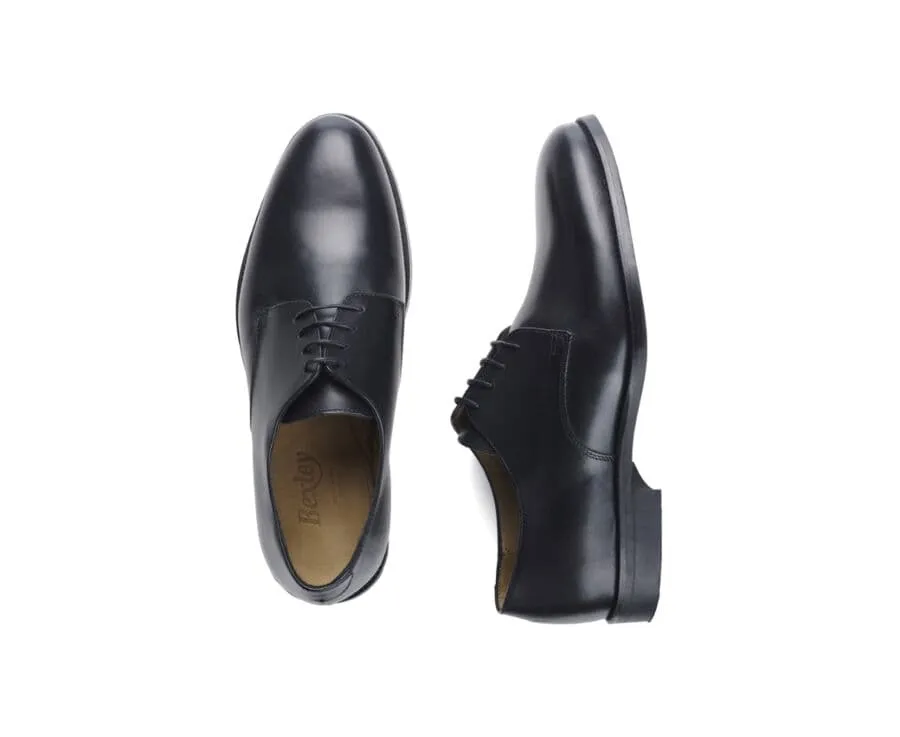 Black Derby Shoes - Slim city rubber outsole - DOVER II CLASSIC GOMME