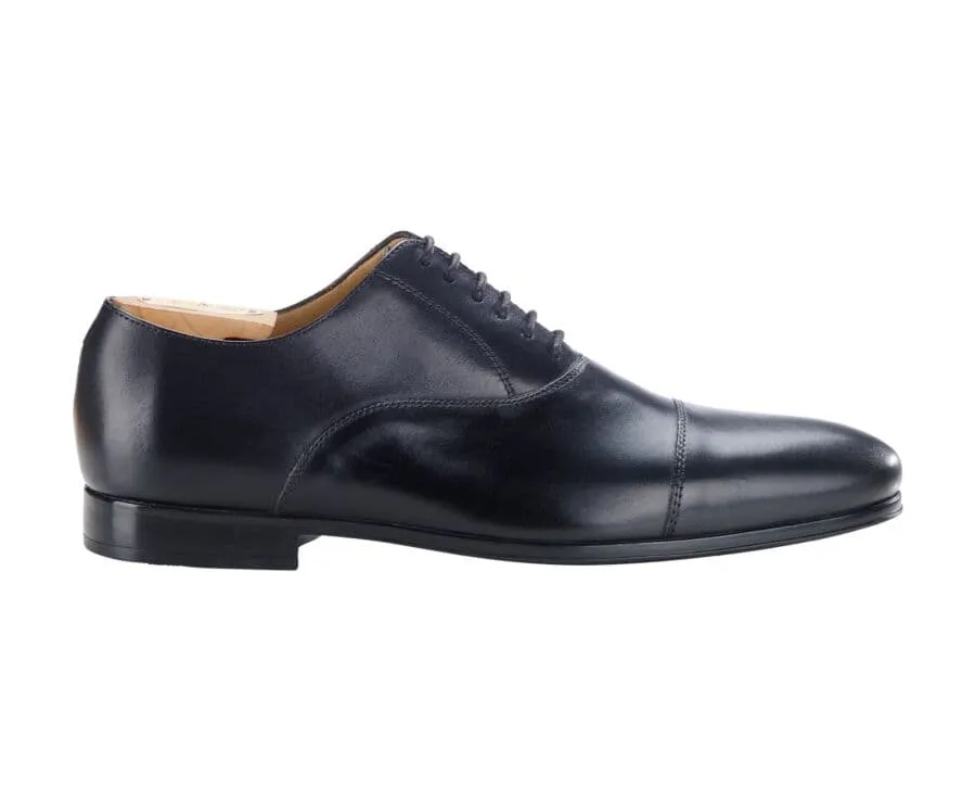 Black Men's Oxford shoes - Rubber outsole - LENNOX GOMME URBAN