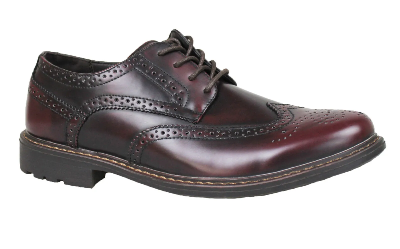 Bordeaux patent leather men's shoes, casual and elegant Oxford-style footwear, Diamond brand.