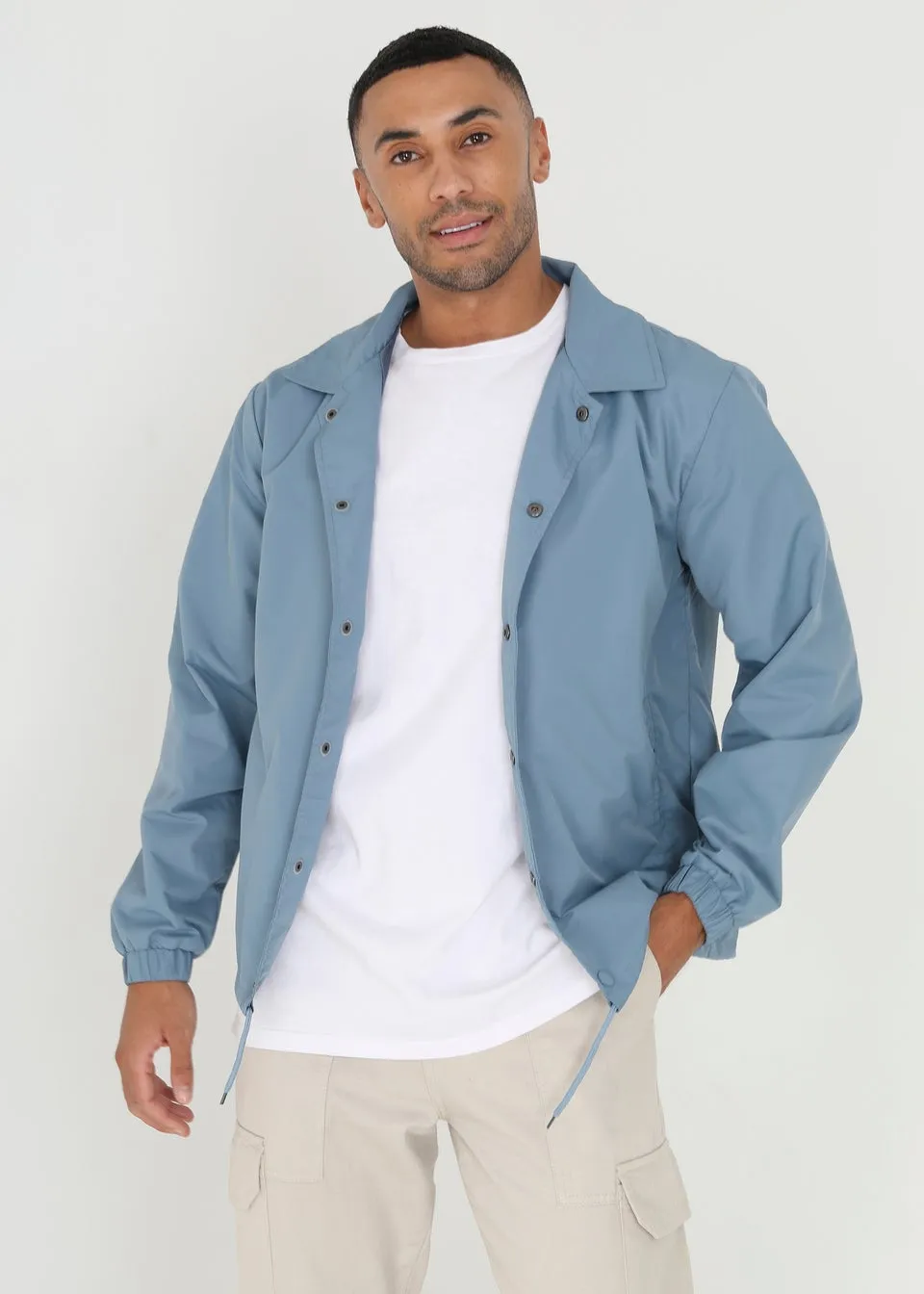 Brave Soul Blue Bond Lightweight Coach Style Jacket