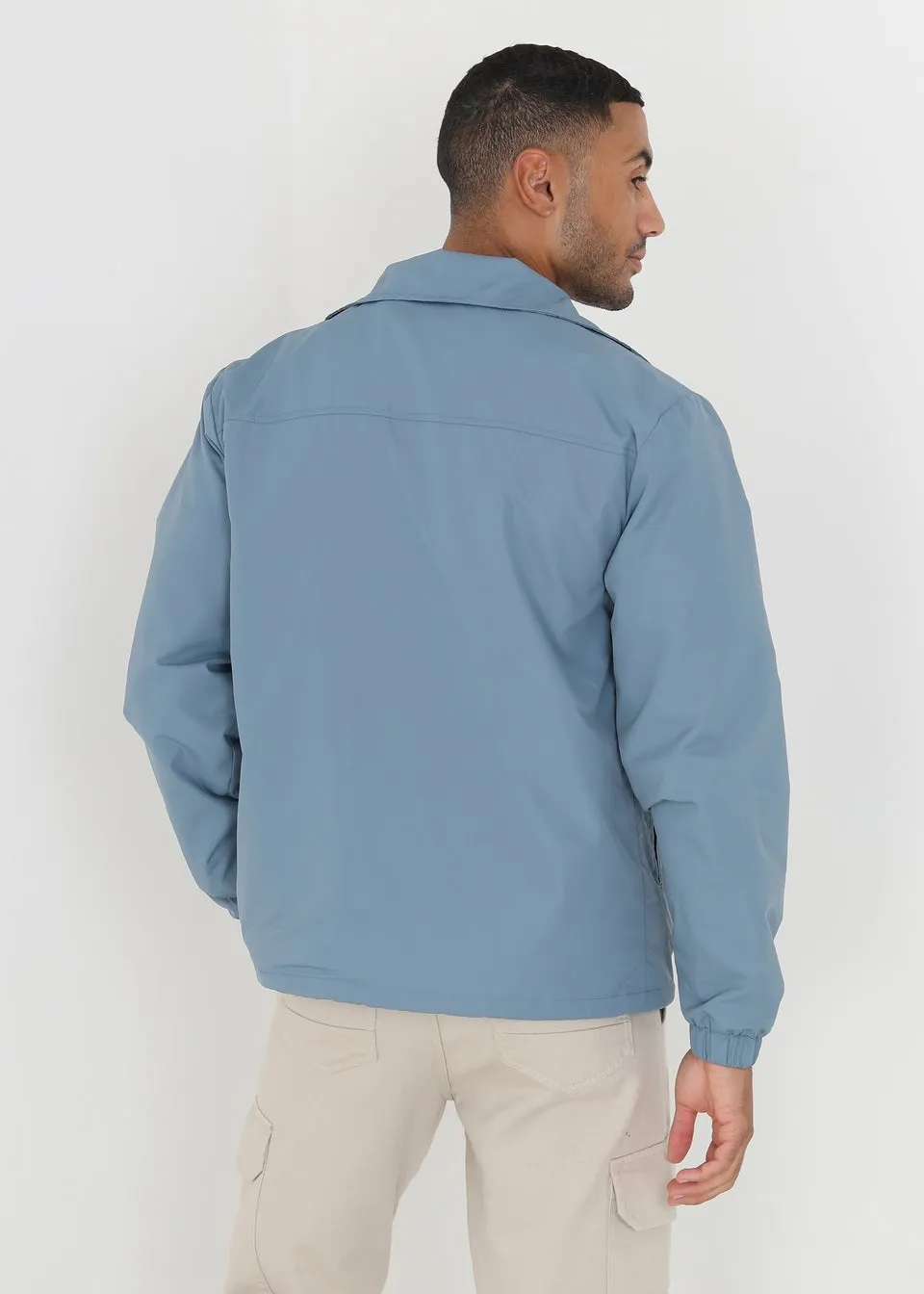 Brave Soul Blue Bond Lightweight Coach Style Jacket