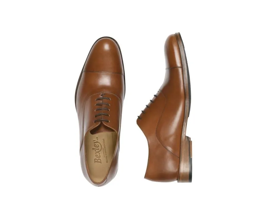 Brown Cognac Oxford shoes - Rubber pad - BRACKLEY PATIN