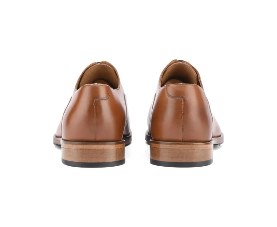 Brown Cognac Oxford shoes - Rubber pad - BRACKLEY PATIN