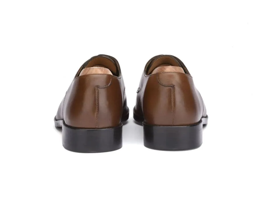 Chestnut Derby Shoes - Leather outsole with rubber pad - PHILIP II PATIN