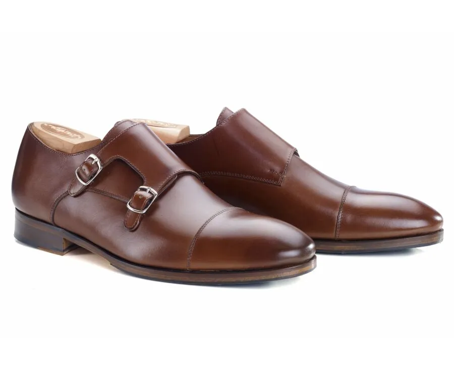 Chestnut Double Buckle Shoes with rubber pad - GRESHEY PATIN