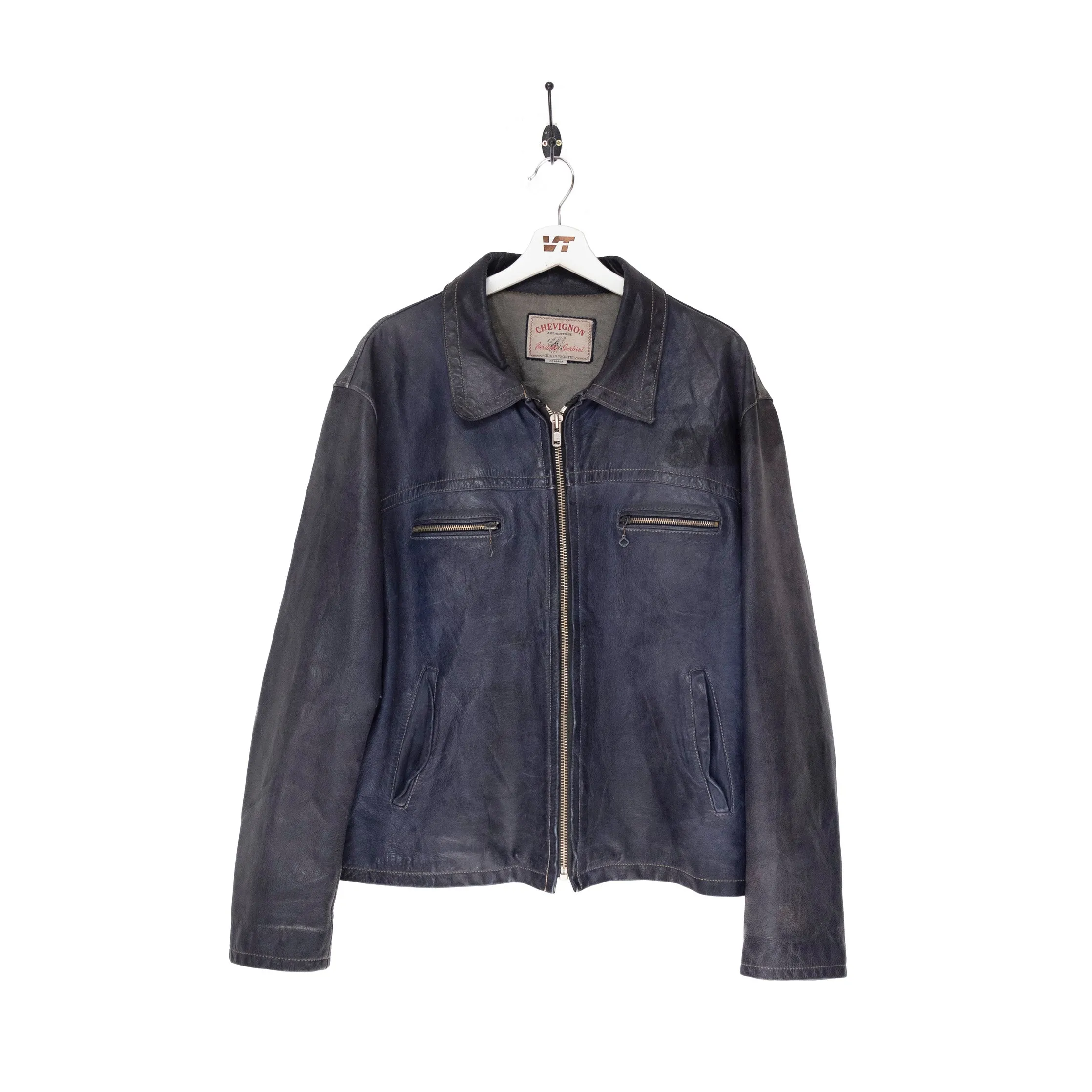 Chevignon Navy Leather Jacket