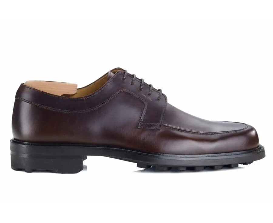 Chocolate Derby Shoes - Rubber outsole - HUDSON GOMME COUNTRY