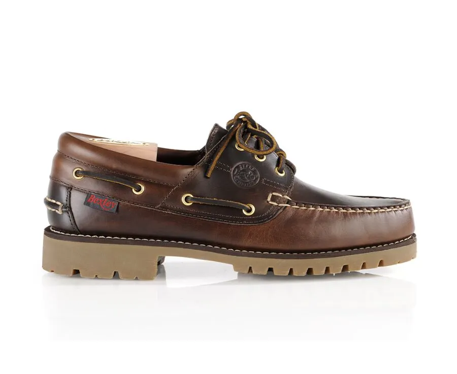 Dark Brown Leather Boat Shoes - BOCA RATON II