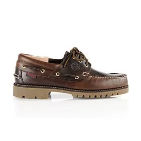 Dark Brown Leather Boat Shoes - BOCA RATON II