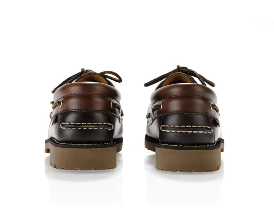 Dark Brown Leather Boat Shoes - BOCA RATON II