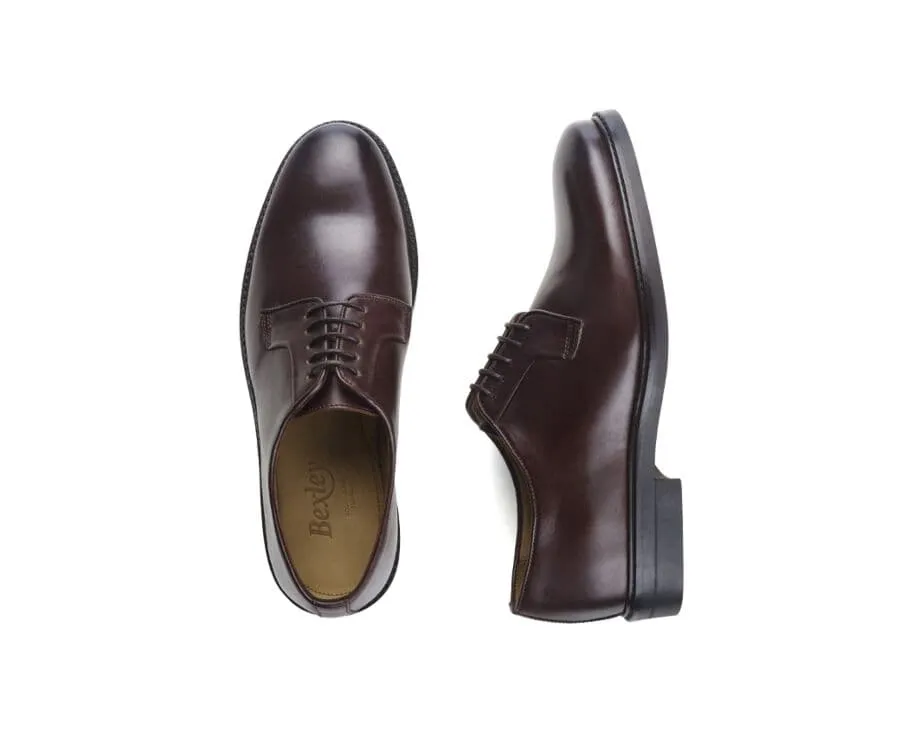 Dark Chocolate Derby Shoes - Rubber outsole - MONTEREY CLASSIC GOMME CITY