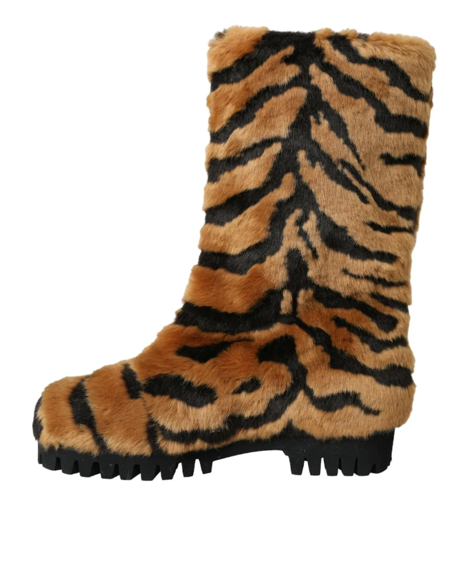 Dolce & Gabbana Tiger Fur Mid Calf Boots