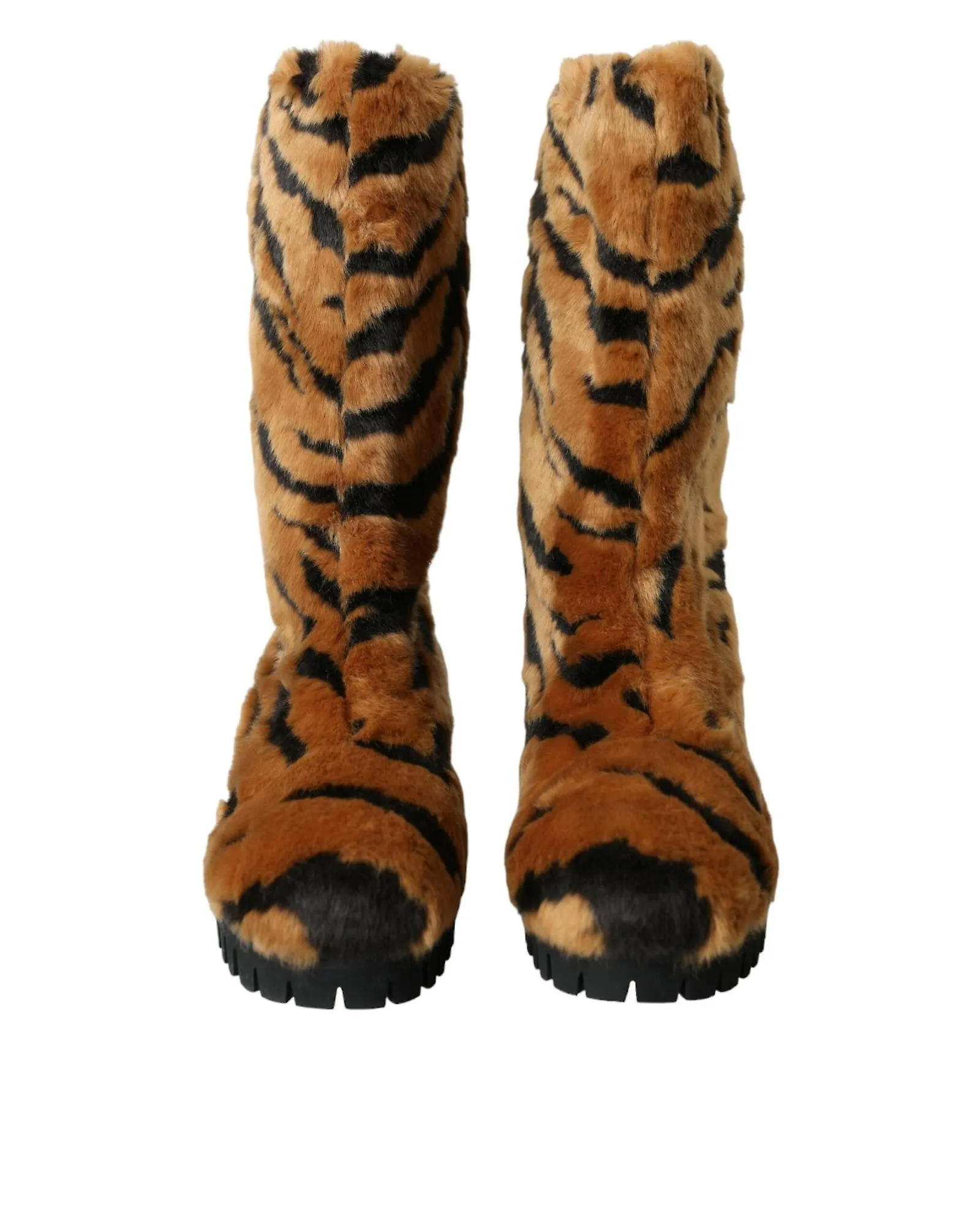 Dolce & Gabbana Tiger Fur Mid Calf Boots