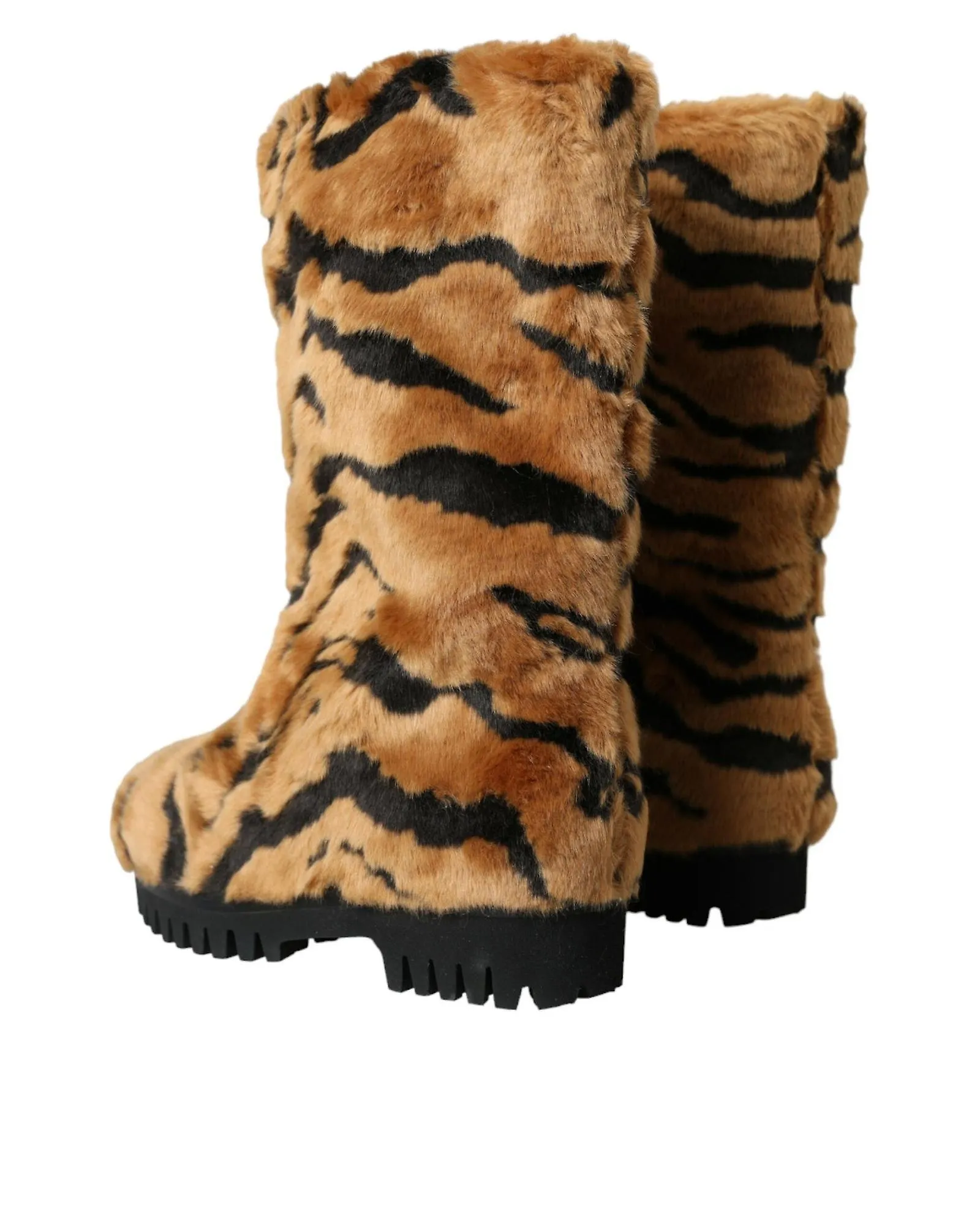 Dolce & Gabbana Tiger Fur Mid Calf Boots