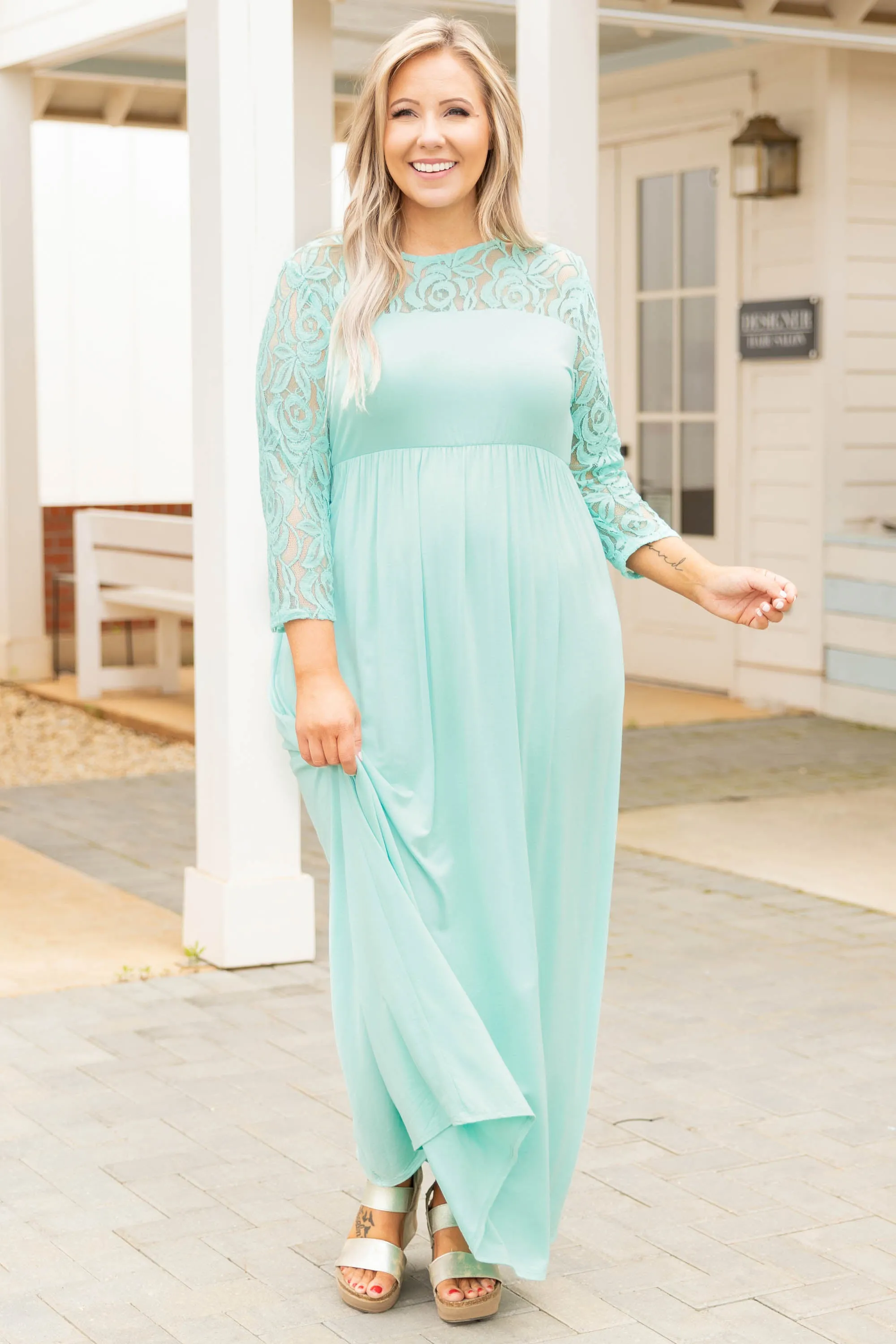 Elegant Maxi Dress in Aqua