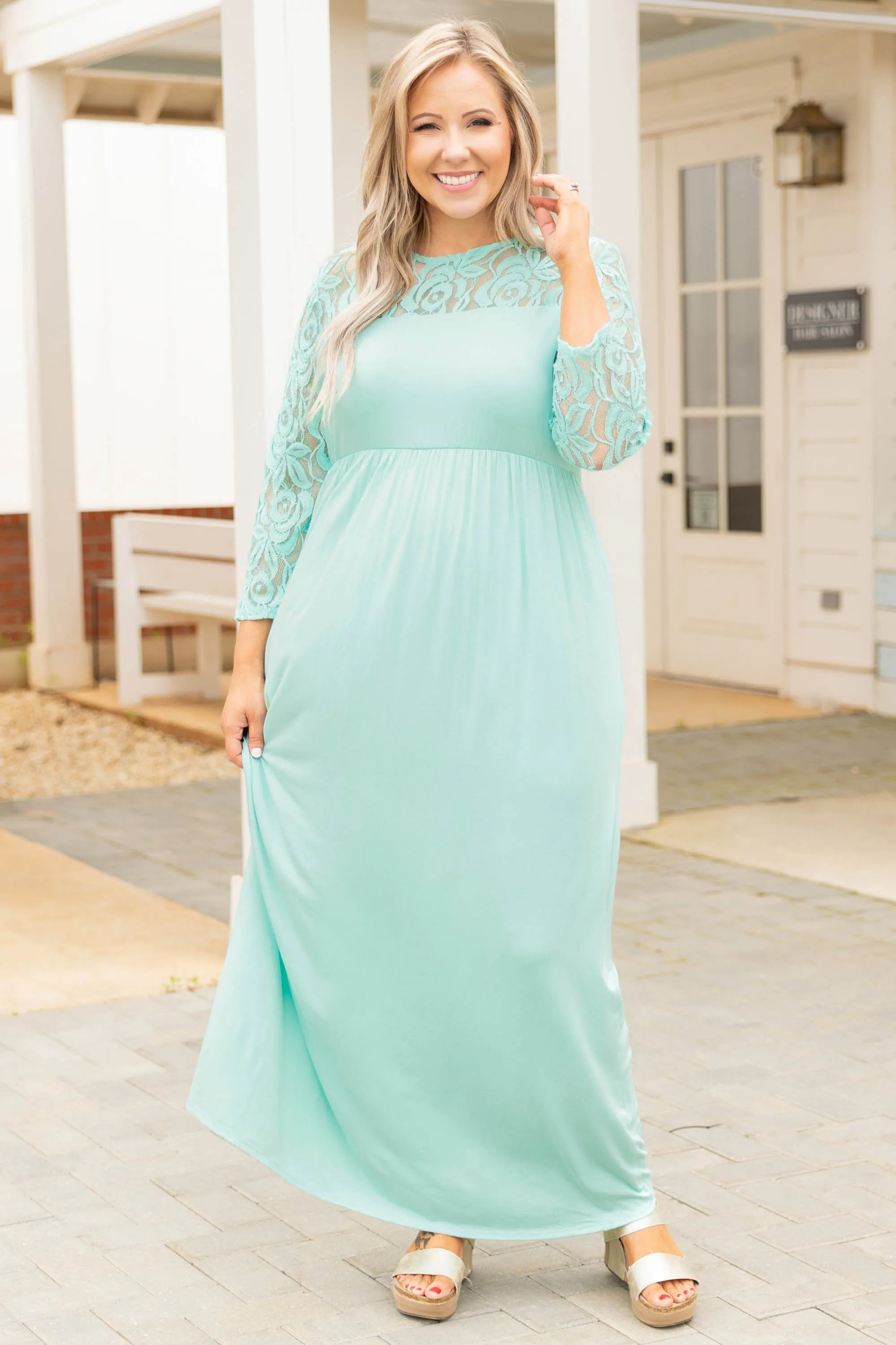 Elegant Maxi Dress in Aqua