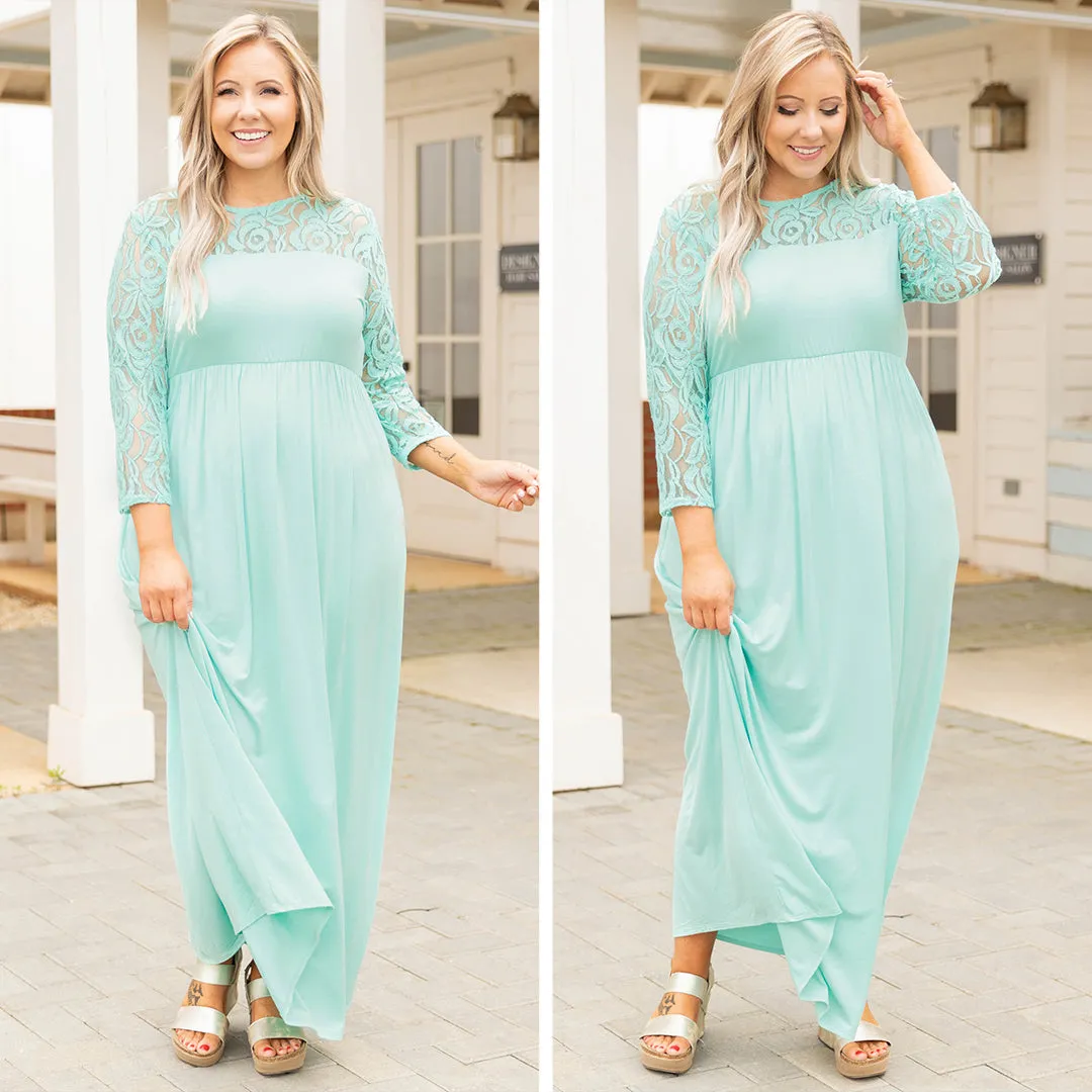 Elegant Maxi Dress in Aqua