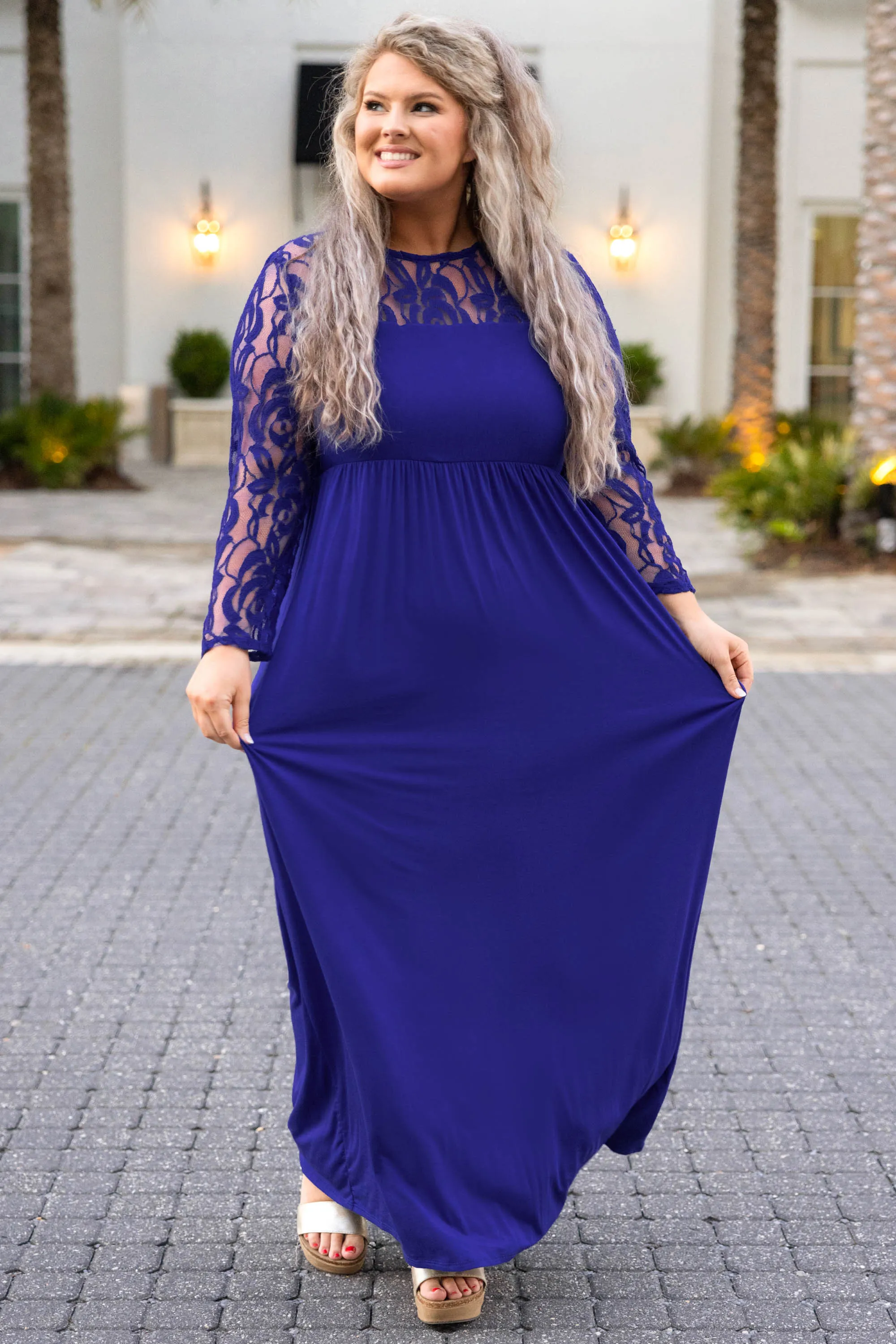 Elegant Maxi Dress, Royal