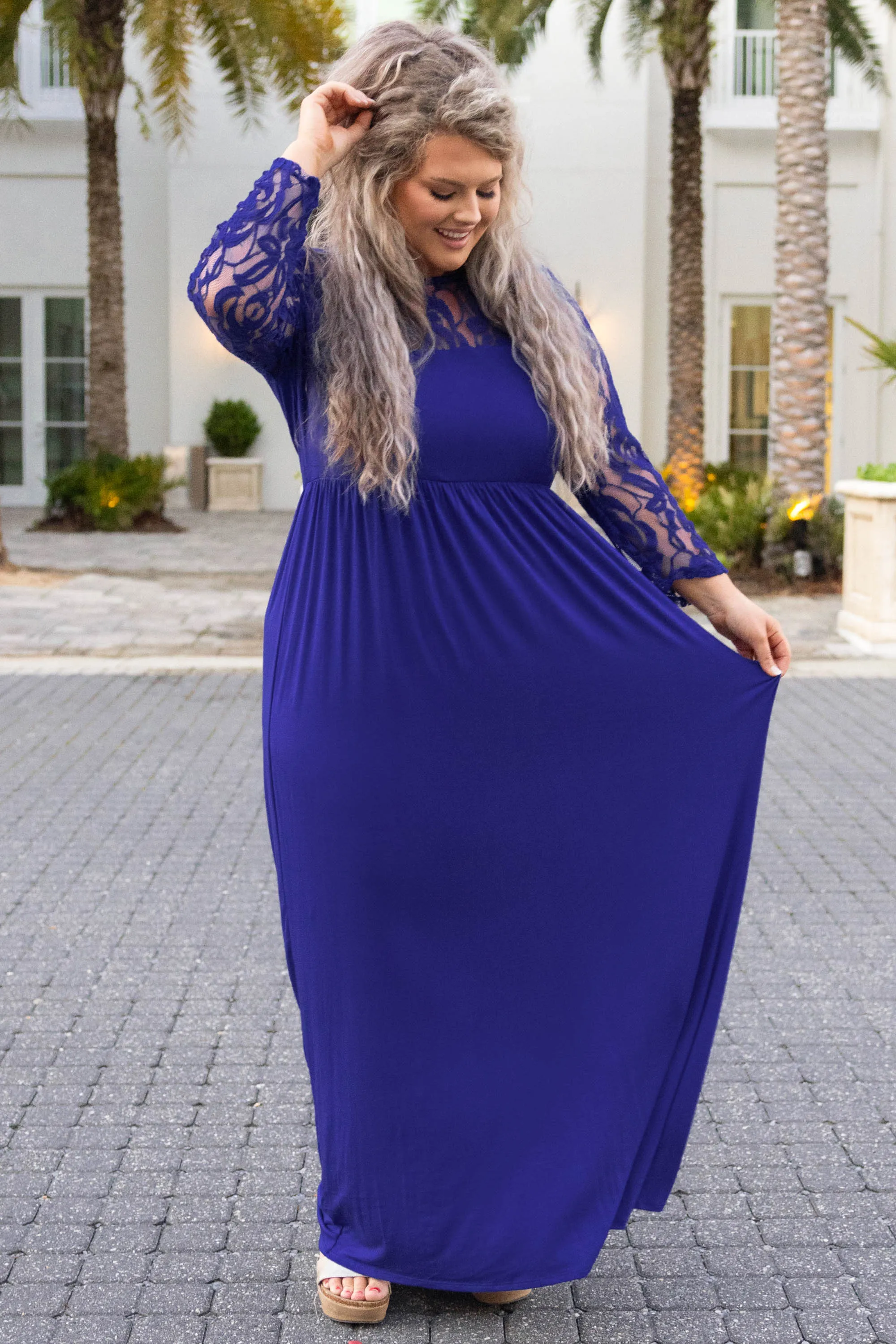 Elegant Maxi Dress, Royal