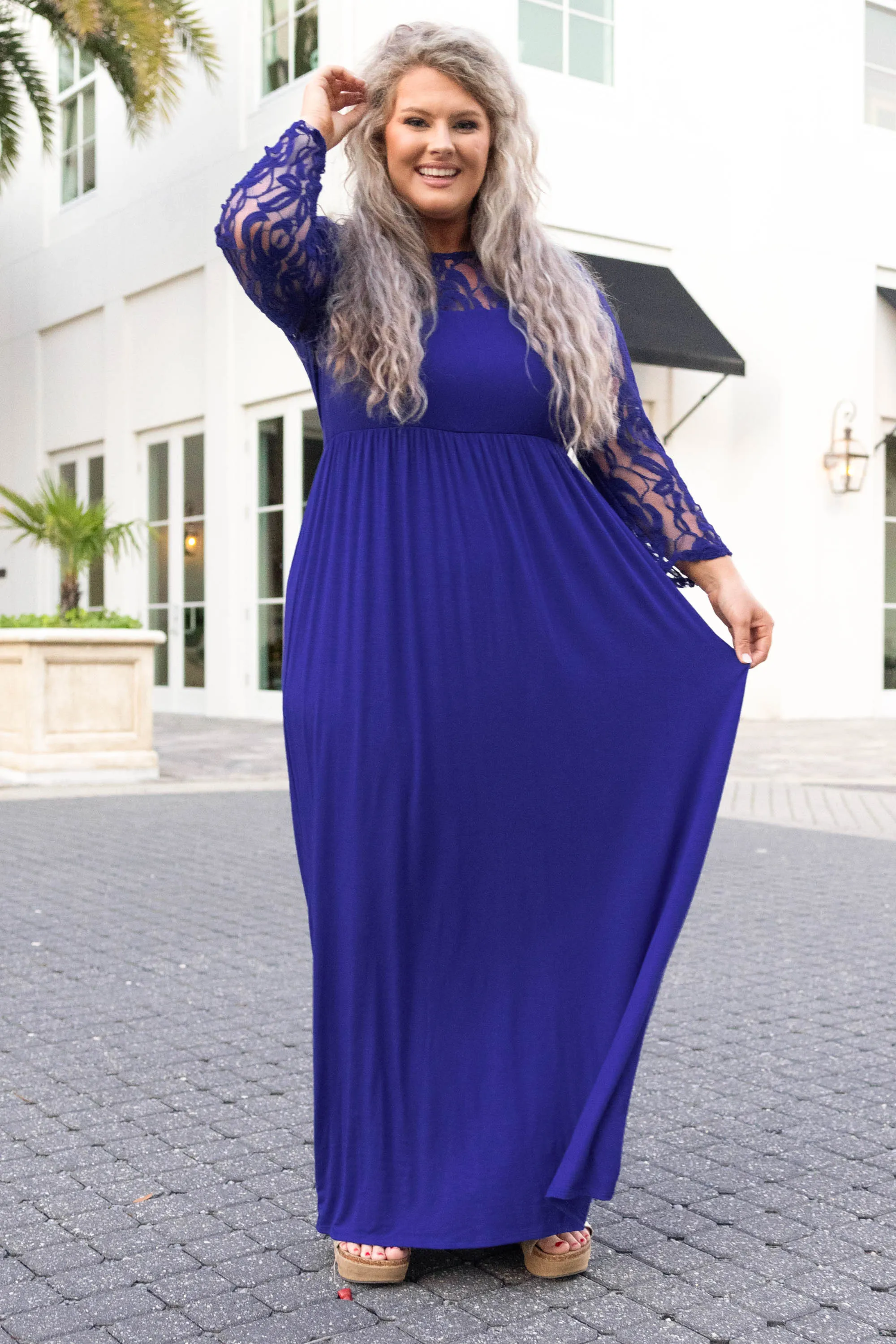 Elegant Maxi Dress, Royal