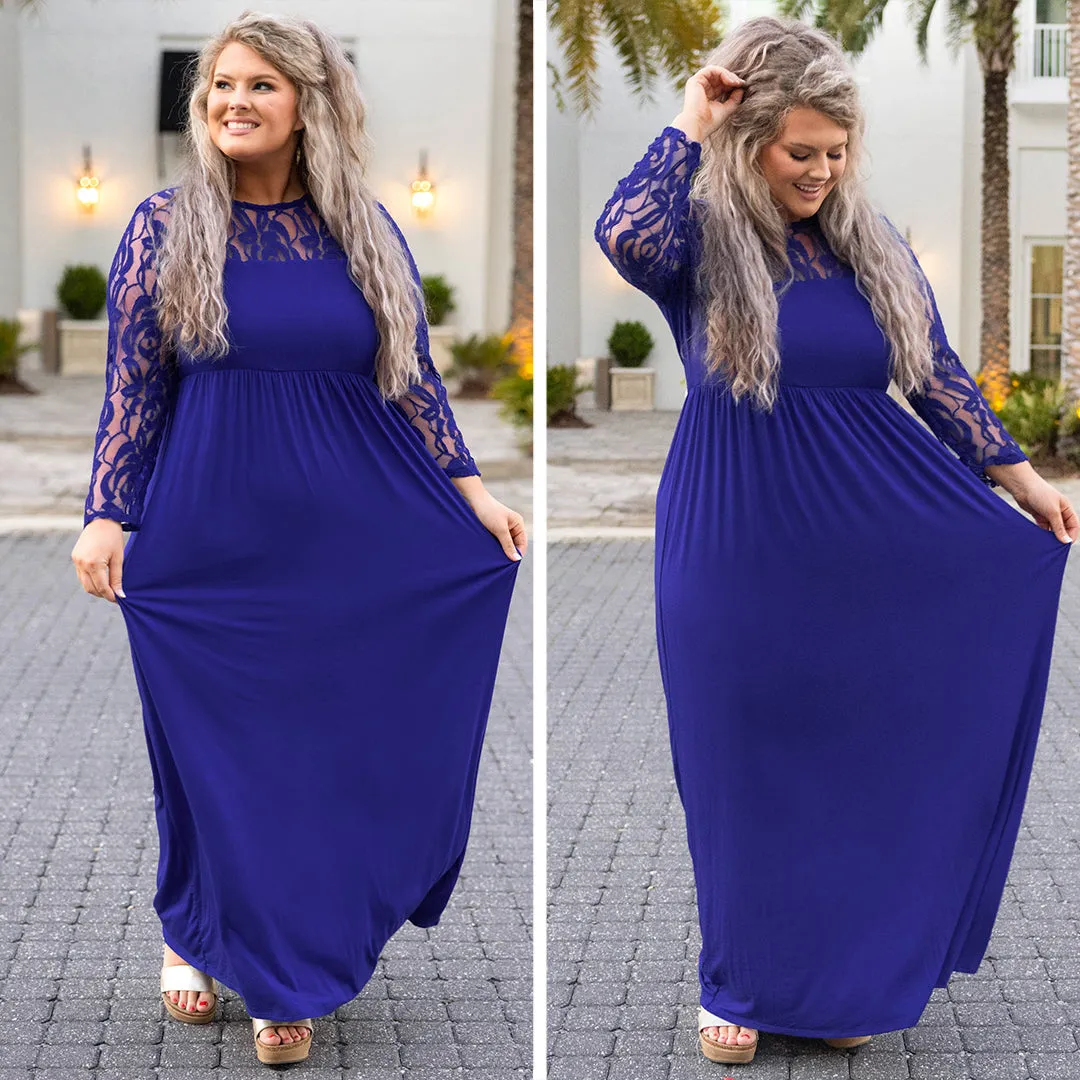 Elegant Maxi Dress, Royal