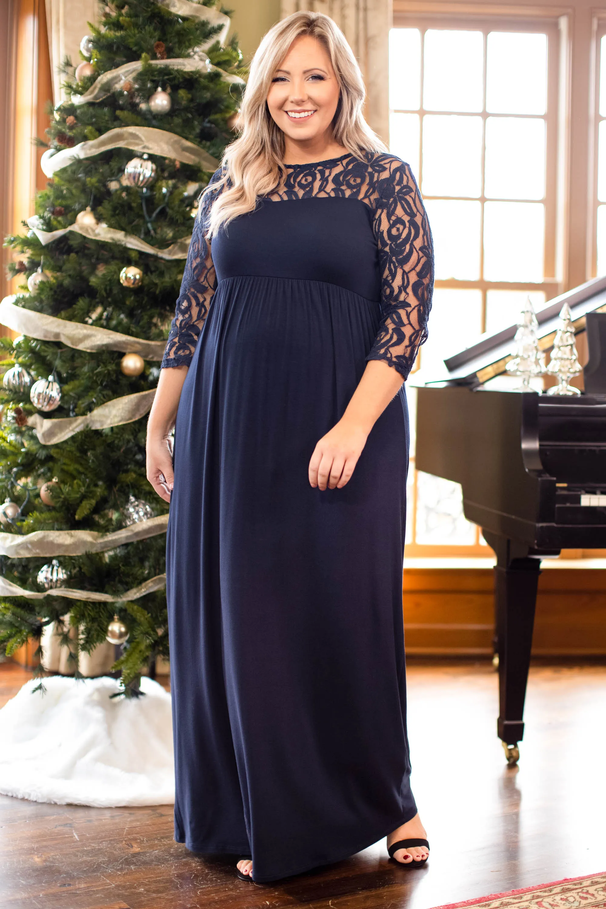 Elegant Navy Maxi Dress