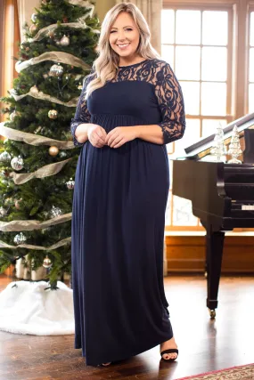 Elegant Navy Maxi Dress