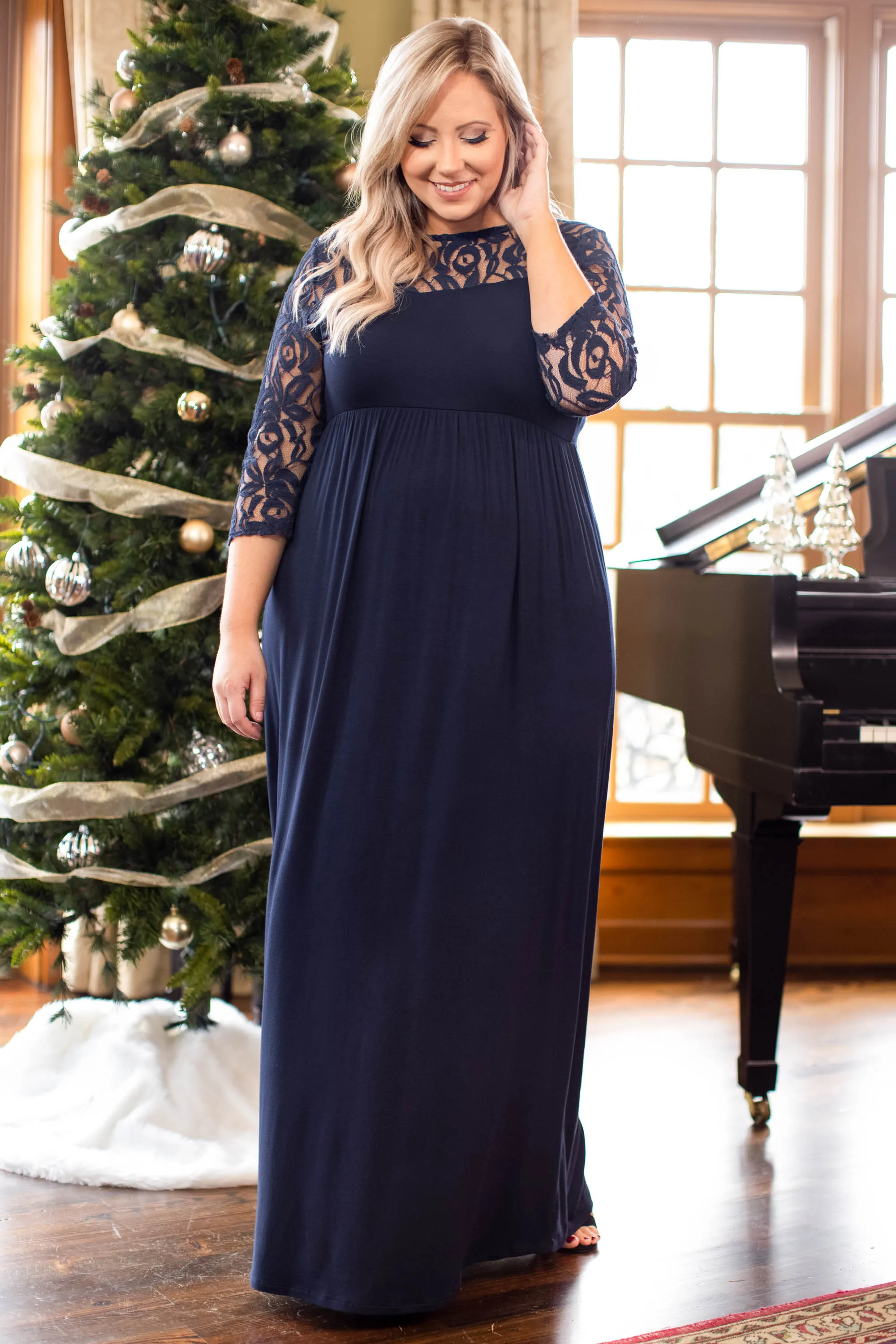 Elegant Navy Maxi Dress