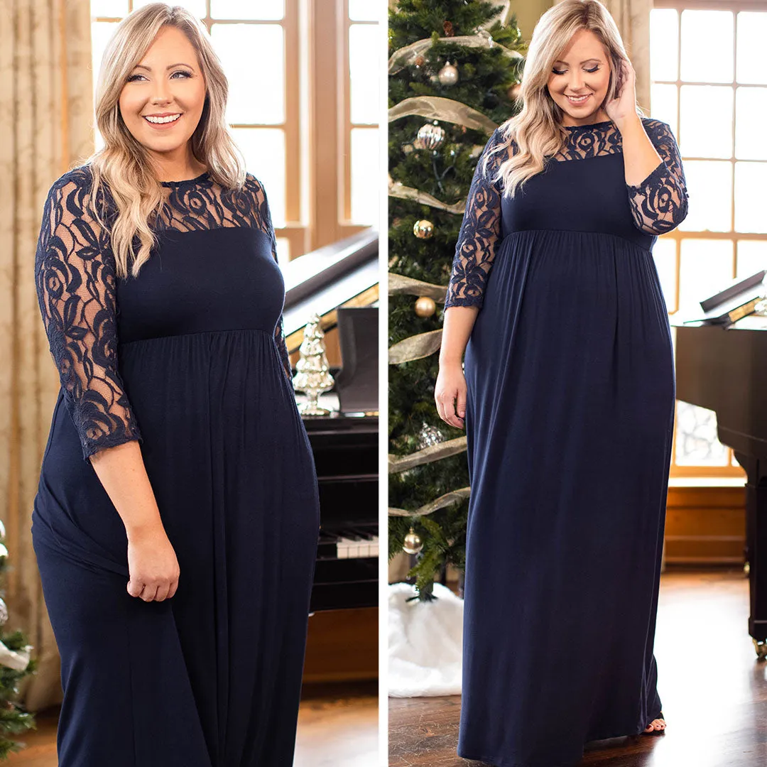 Elegant Navy Maxi Dress