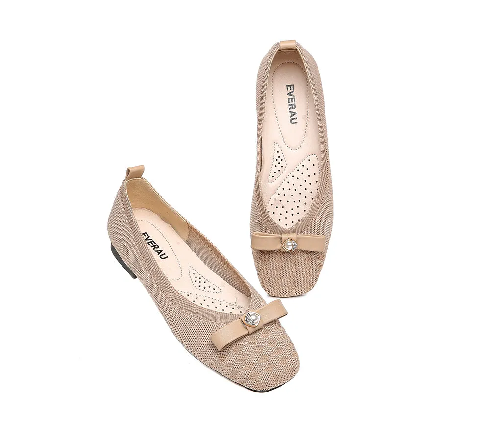 EVERAU Women's Yolanda Flats with Bow - Best Price and Quality.