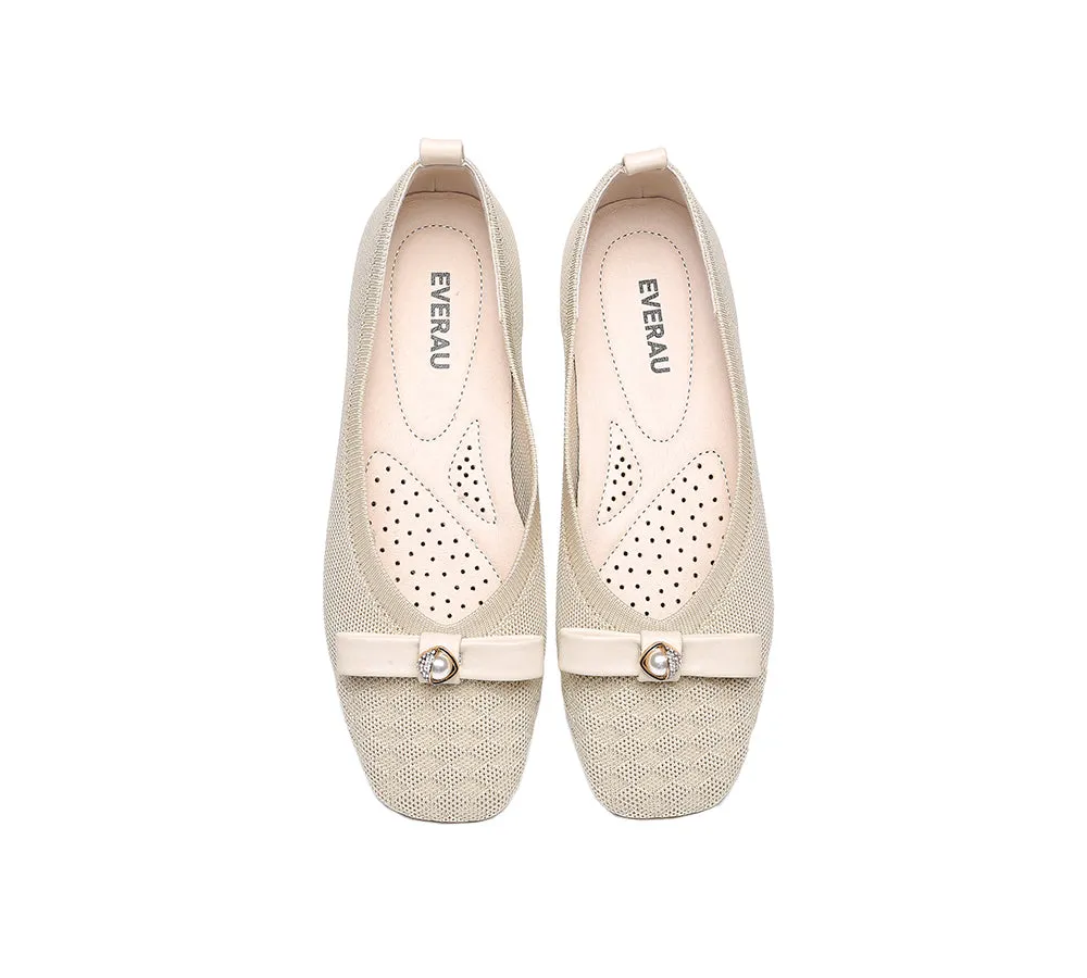 EVERAU Women's Yolanda Flats with Bow - Best Price and Quality.