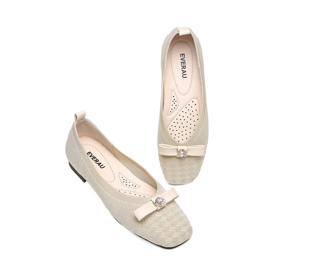 EVERAU Women's Yolanda Flats with Bow - Best Price and Quality.