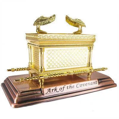 Figurine Arc of the Covenant Gold Plated Copper Stand Mini Replica 7 x 4.5